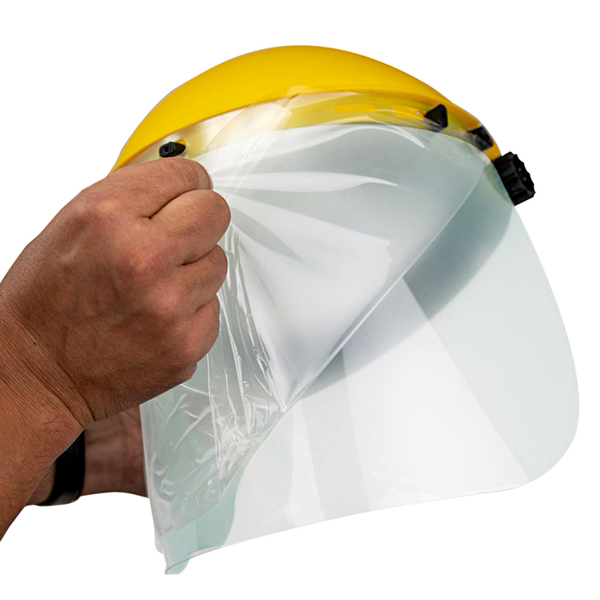 Safe Handler Face Shield with Ratchet, Reusable, Yellow BLSH-ES-FSR
